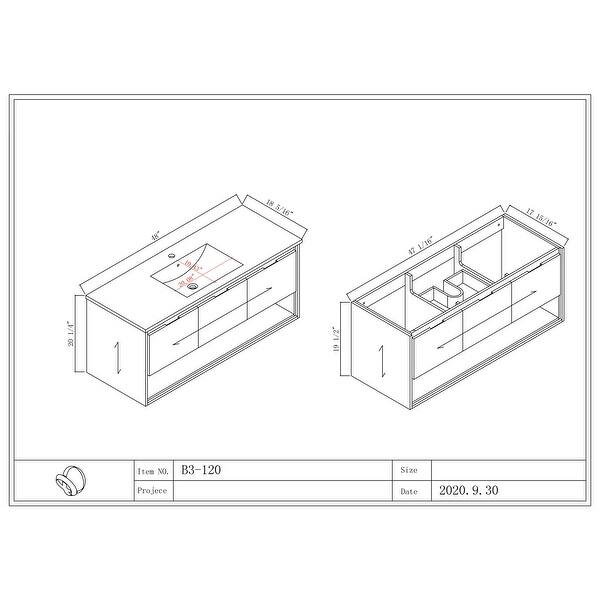 Clihome 48" WallMounted Single Bathroom Vanity Set Bed Bath & Beyond 36253698